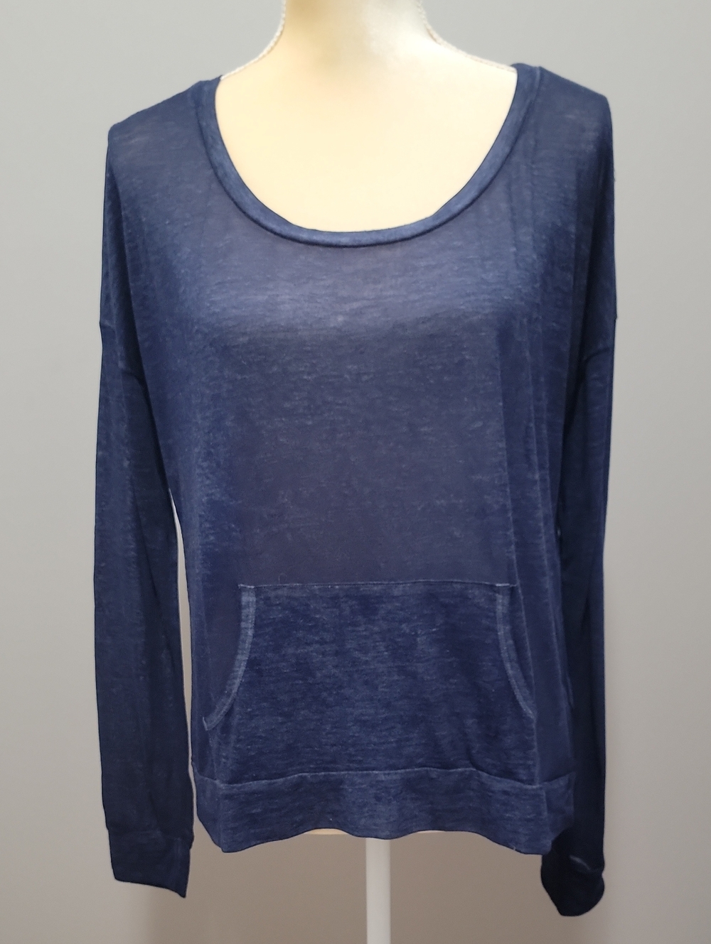 Vintage Y2K Mudd Deadstock Eclipse Blue Burnout Long Sleeve Tee Pocket M